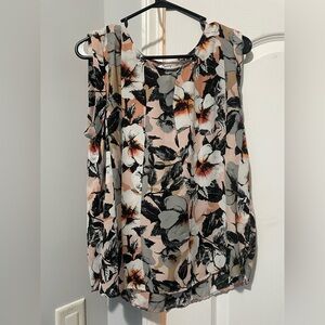 Sunny Girl Black and Pink Floral Blouse
